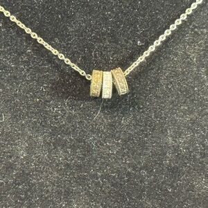 Touchstone Crystal Silver Necklace with Sparkling Accents